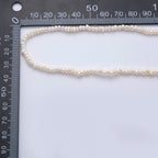 18K Gold Filled 4mm Dainty Rice Seed Freshwater Pearl Necklace 14.9 Inches long | WA-A3475 - Dressed.