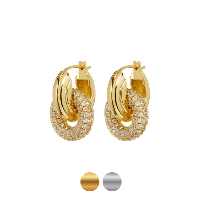 18K Gold-Plated Brooklyn Earrings - Dressed.