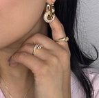 18K Gold-Plated Brooklyn Earrings - Dressed.