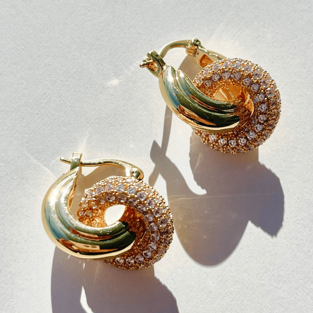 18K Gold-Plated Brooklyn Earrings - Dressed.