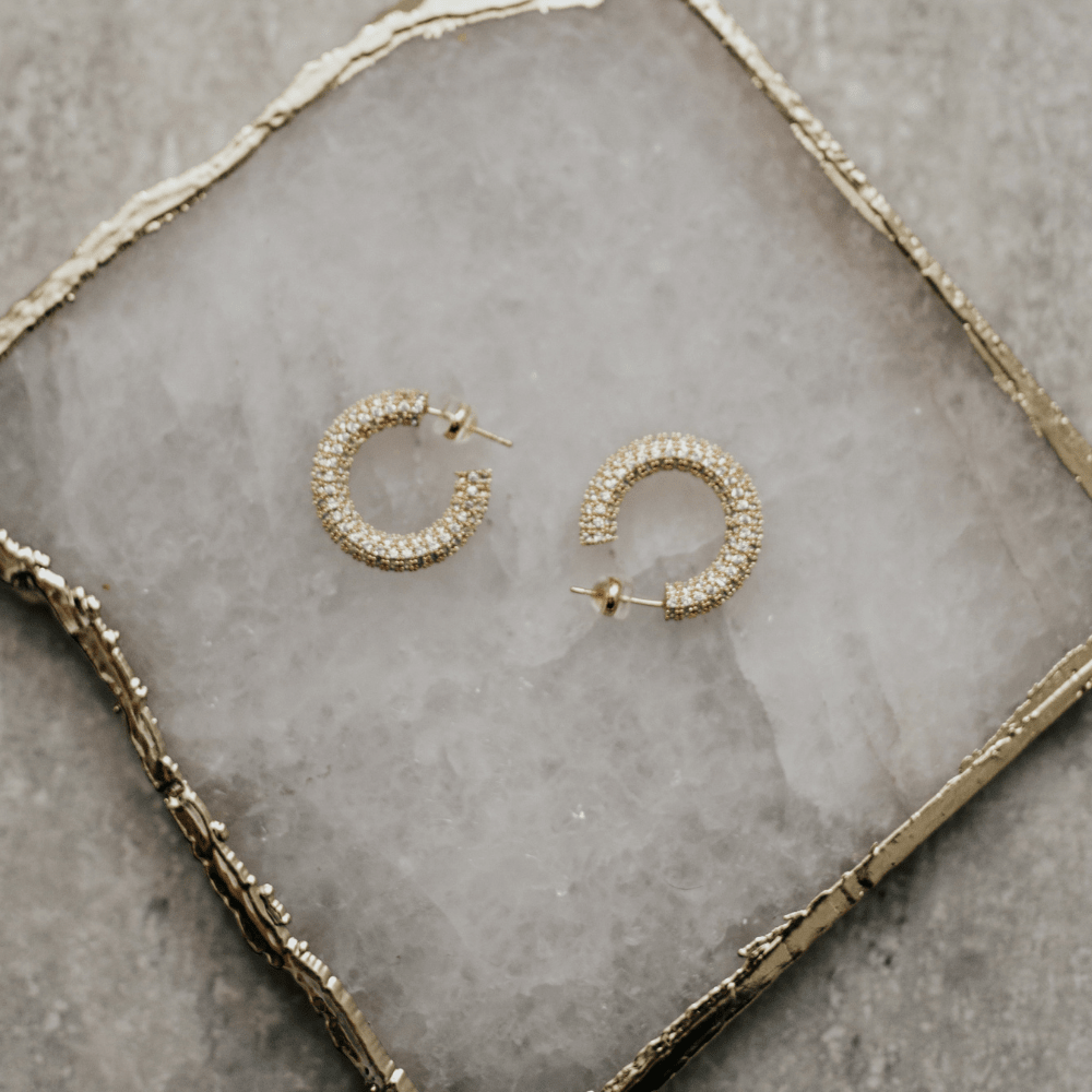 18K Gold-Plated Julia Earrings - Dressed.