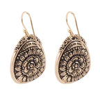 Agave Genuine Blue Turquoise and Golden Drop Earrings - Dressed.