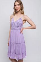Amélie Lace-Tie Cami Mini Dress - Dressed.