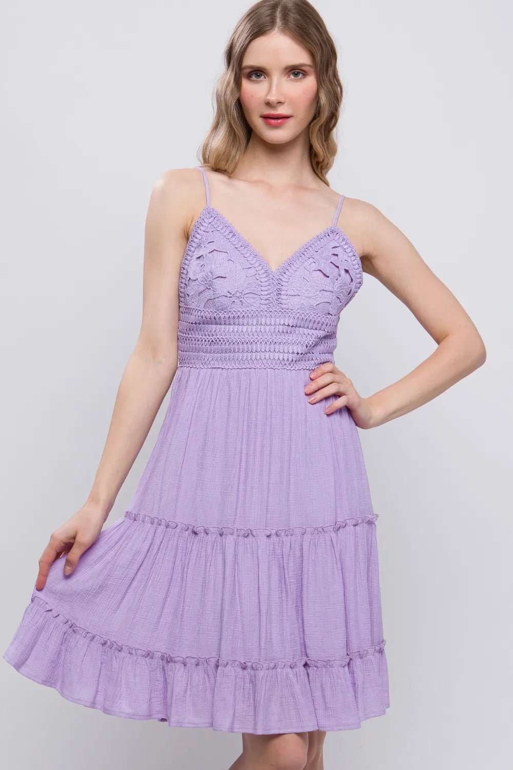 Amélie Lace-Tie Cami Mini Dress - Dressed.