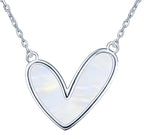 Ashley Mother Of Pearl Heart Necklace - Dressed.