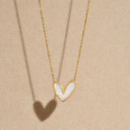 Ashley Mother Of Pearl Heart Necklace - Dressed.