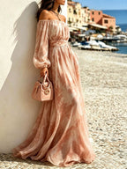Aurelia Off-Shoulder Balloon-Sleeve Maxi Dress - Dressed.