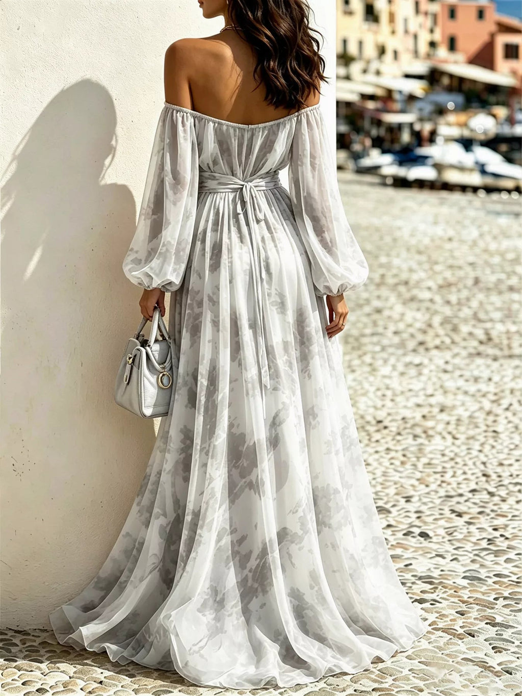Aurelia Off-Shoulder Balloon-Sleeve Maxi Dress - Dressed.