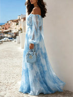 Aurelia Off-Shoulder Balloon-Sleeve Maxi Dress - Dressed.
