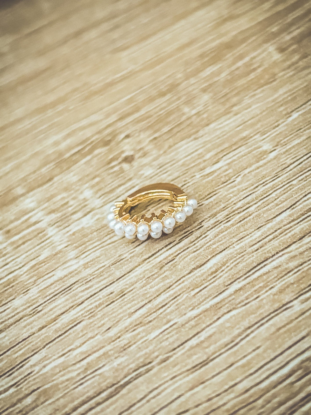 Beautiful Dainty Pearl and Gold or Silver Huggie Earrings - Dressed.