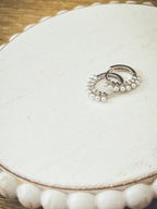 Beautiful Dainty Pearl and Gold or Silver Huggie Earrings - Dressed.