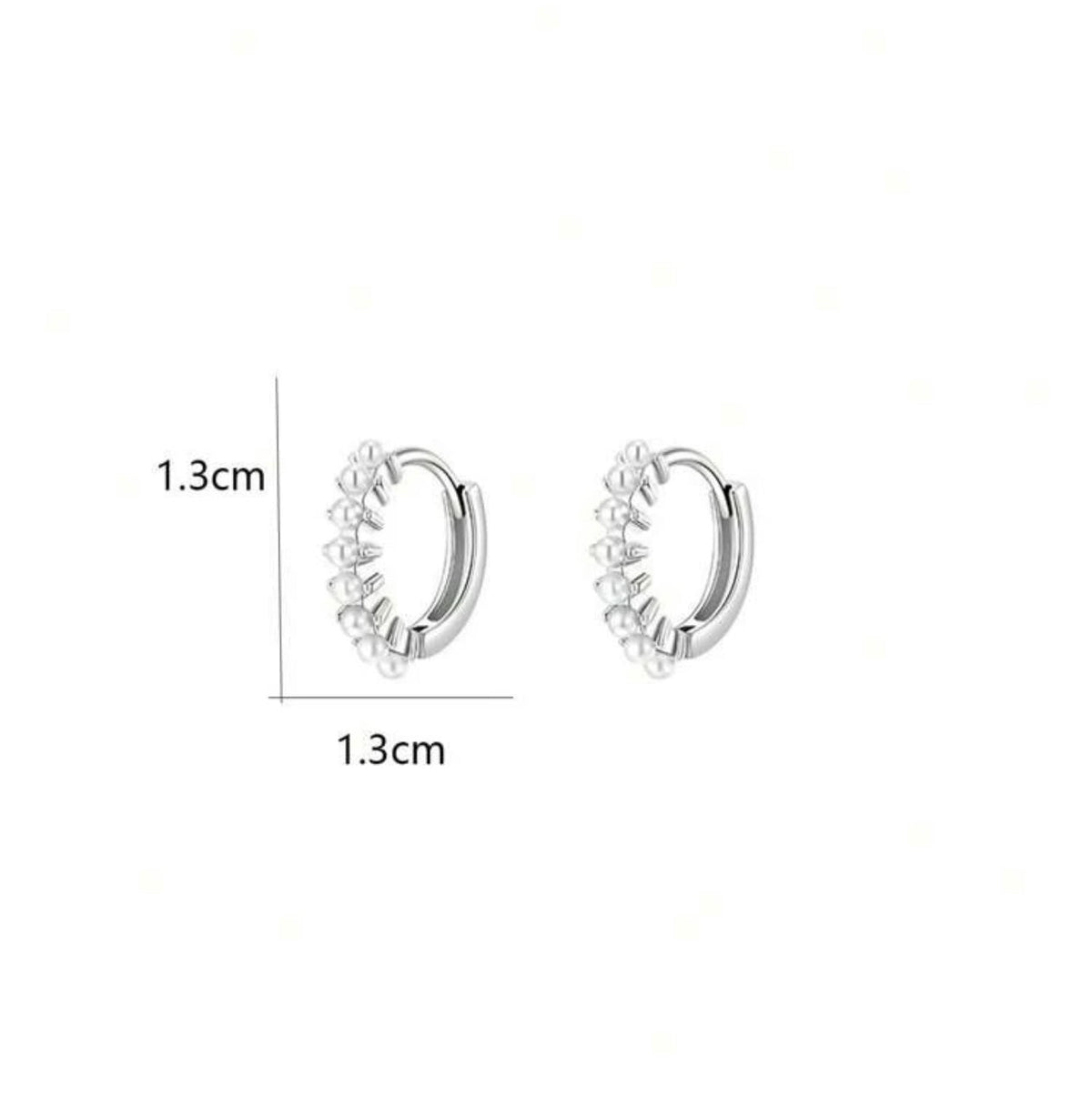 Beautiful Dainty Pearl and Gold or Silver Huggie Earrings - Dressed.
