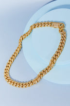 Brass Curb Chain Necklace - Dressed.