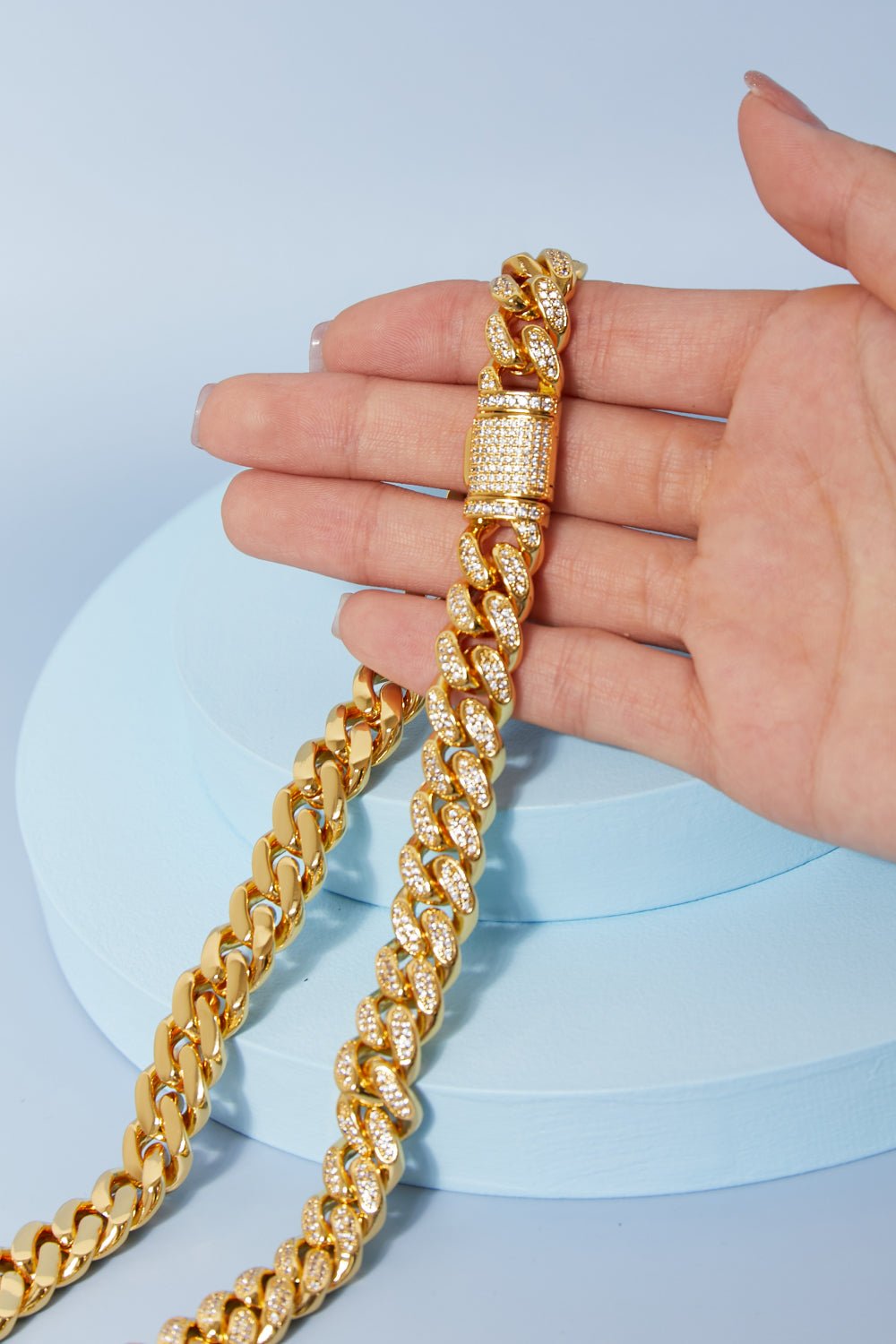 Brass Curb Chain Necklace - Dressed.