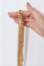 Brass Curb Chain Necklace - Dressed.