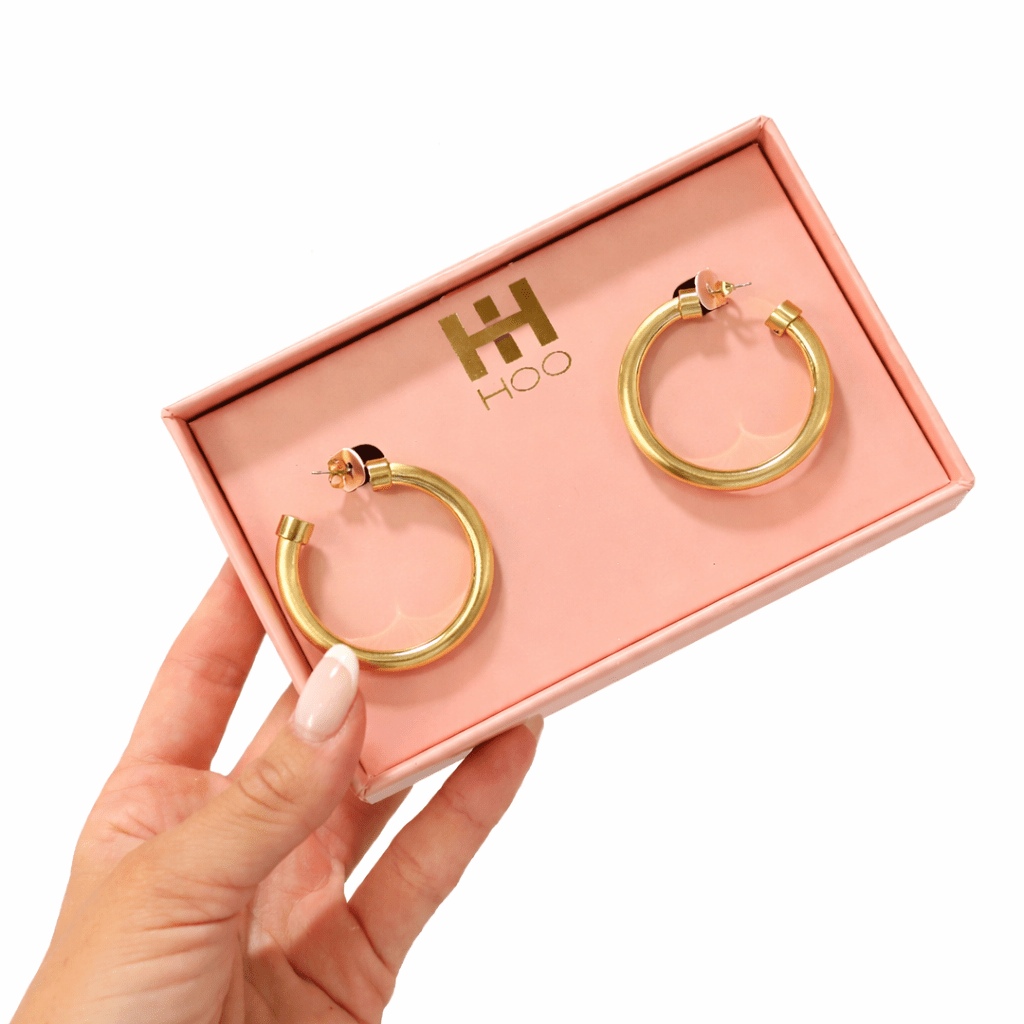 Brushed Gold Hoop Earrings - Dressed.