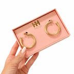 Brushed Gold Hoop Earrings - Dressed.