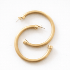 Brushed Gold Hoop Earrings - Dressed.