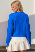 Celeste Bow-Detail Cable-Knit Sweater - Dressed.