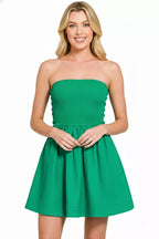 Celeste Knit-Bodice Flare Mini Dress - Dressed.