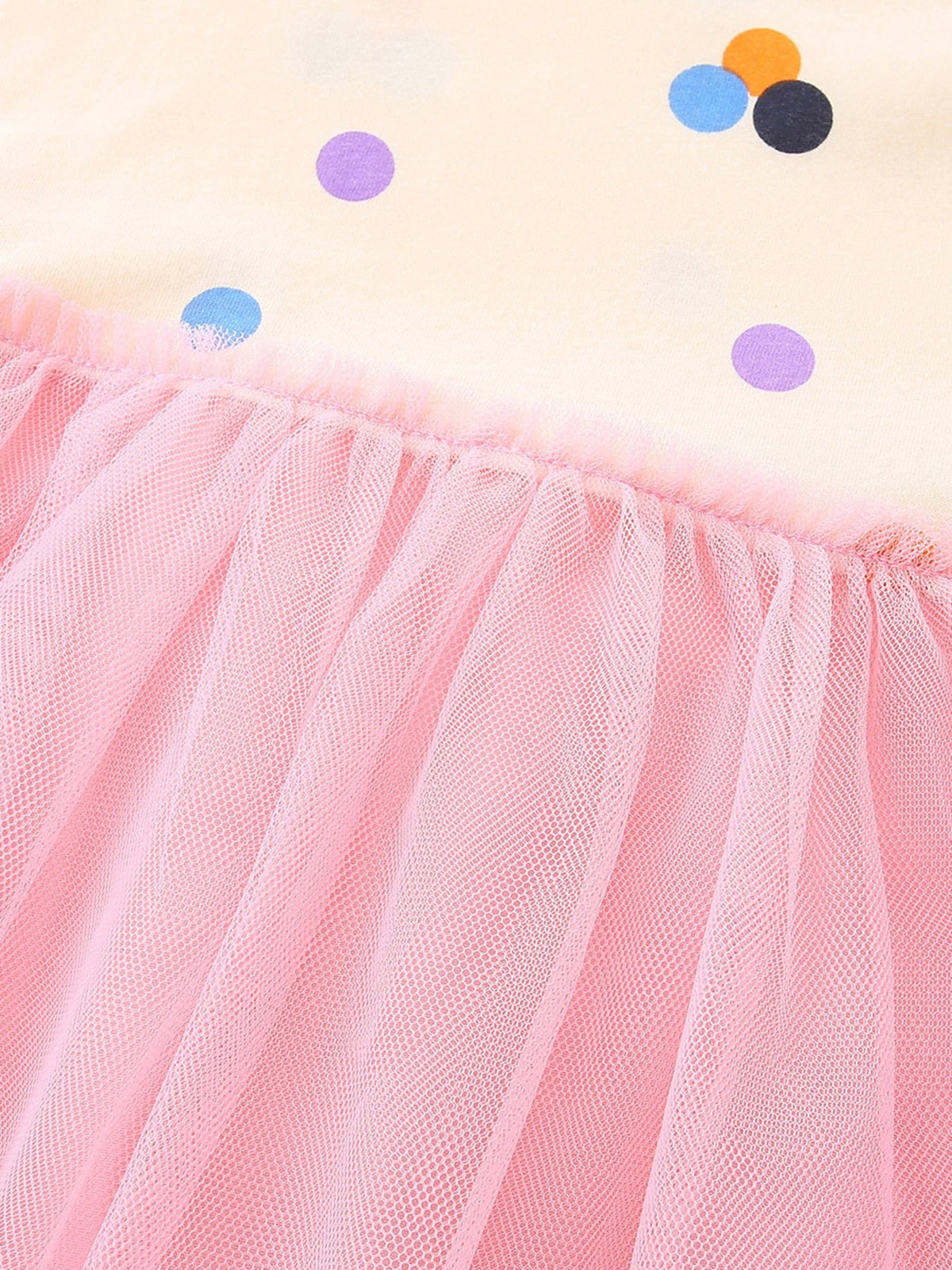 Colette Polka-Dot Tulle Dress — Beige - Dressed.