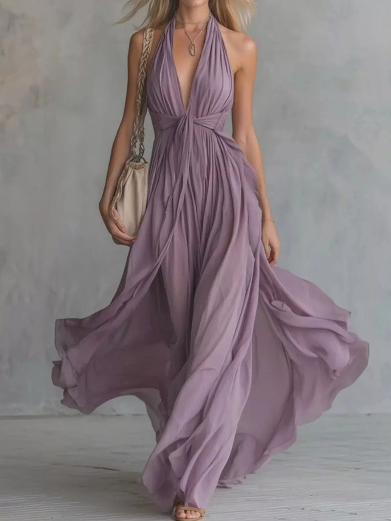Crisscross Back Ruched Maxi Dress — Multiple Colors • Inclusive Sizing | Trendsi - Dressed.