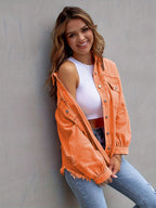 Distressed Drop Shoulder Denim Jacket - Dressed.