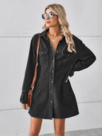 Elise Pocketed Dropped-Shoulder Mini Dress - Dressed.