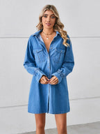 Elise Pocketed Dropped-Shoulder Mini Dress - Dressed.