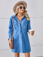 Elise Pocketed Dropped-Shoulder Mini Dress - Dressed.