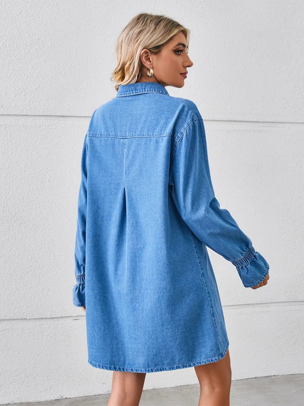 Elise Pocketed Dropped-Shoulder Mini Dress - Dressed.
