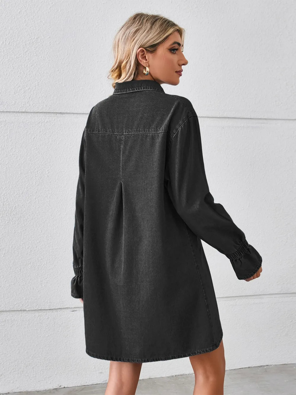 Elise Pocketed Dropped-Shoulder Mini Dress - Dressed.