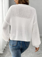 Elise Ribbed Button-Front Cardigan - Dressed.