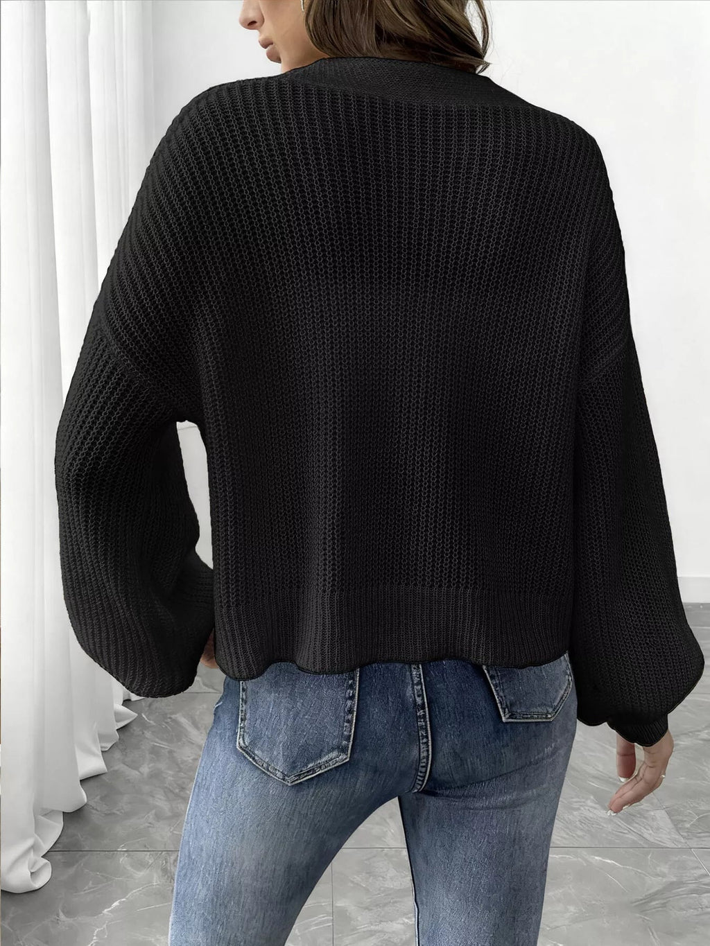 Elise Ribbed Button-Front Cardigan - Dressed.