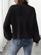 Elise Ribbed Button-Front Cardigan - Dressed.