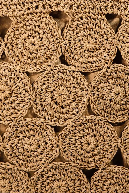 Fame Square Braided Pattern Tote Bag - Dressed.