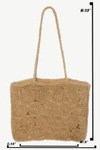 Fame Square Braided Pattern Tote Bag - Dressed.