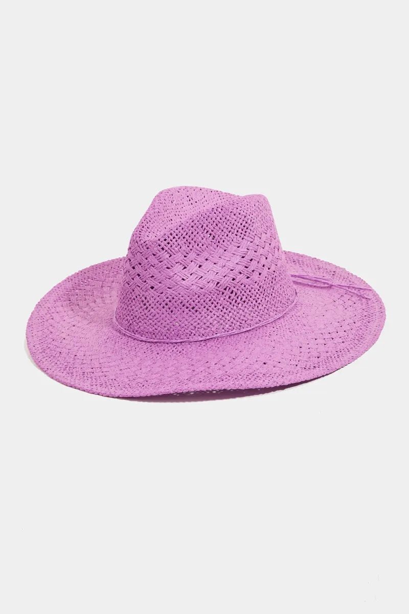 Fame Straw Braided Sun Hat - Dressed.