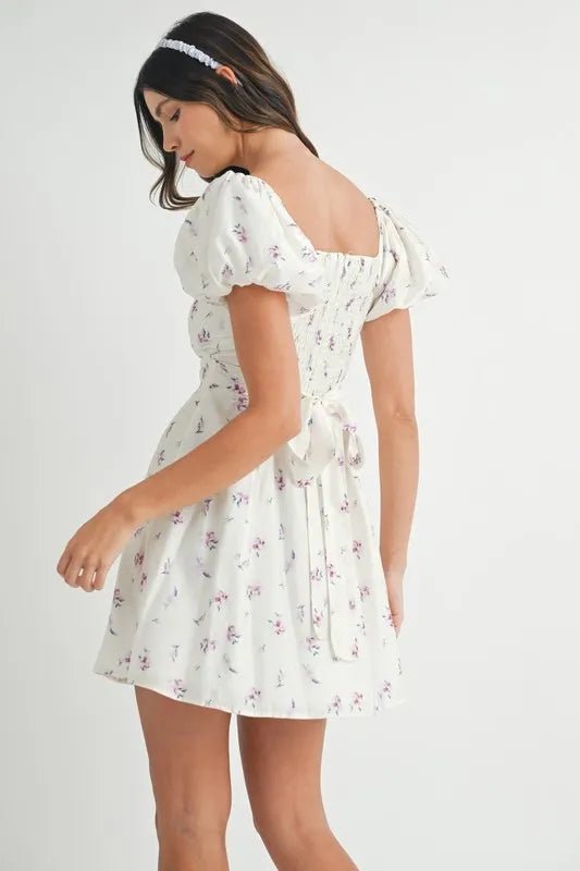Fleur Puff-Sleeve Floral Mini Dress - Dressed.