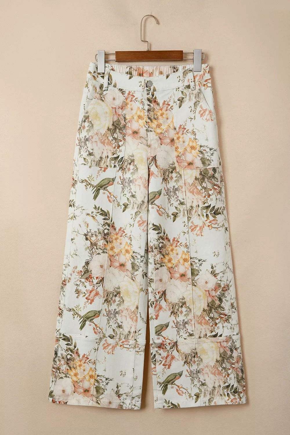 Fleur Vintage Floral Wide-Leg Jeans - Dressed.