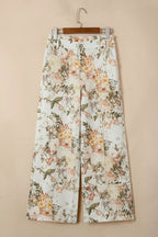 Fleur Vintage Floral Wide-Leg Jeans - Dressed.