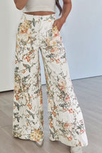 Fleur Vintage Floral Wide-Leg Jeans - Dressed.
