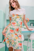 Flora Satin Floral Cowl-Neck Mini Dress - Dressed.