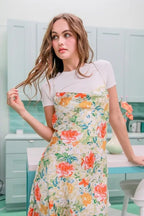 Flora Satin Floral Cowl-Neck Mini Dress - Dressed.