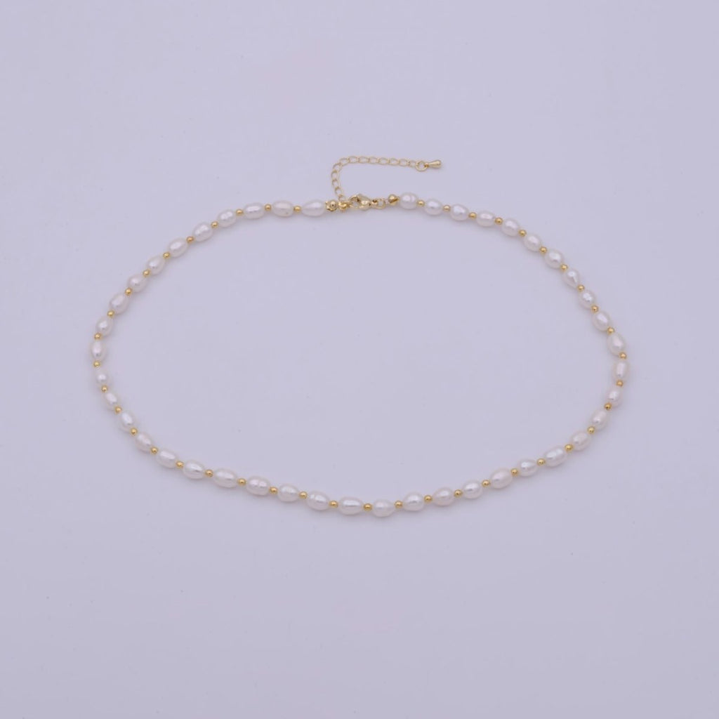 Freshwater Pearl Choker Necklace | Small Dainty Pearl Necklace - Dressed.
