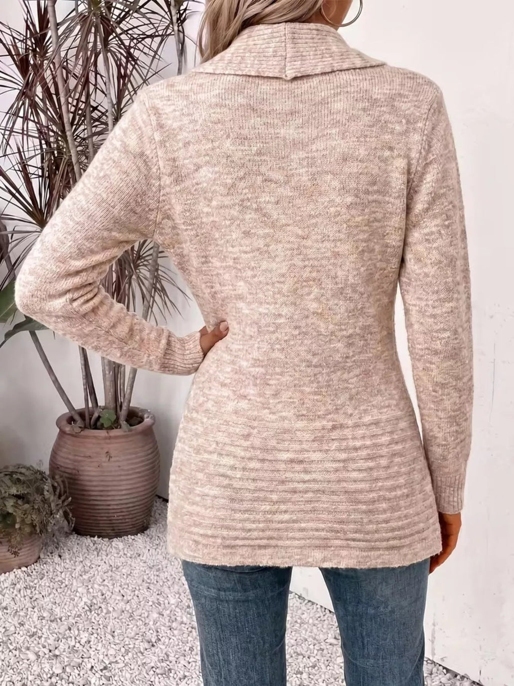Full Size Open Front Long Sleeve Cardigan Plus Size - Dressed.