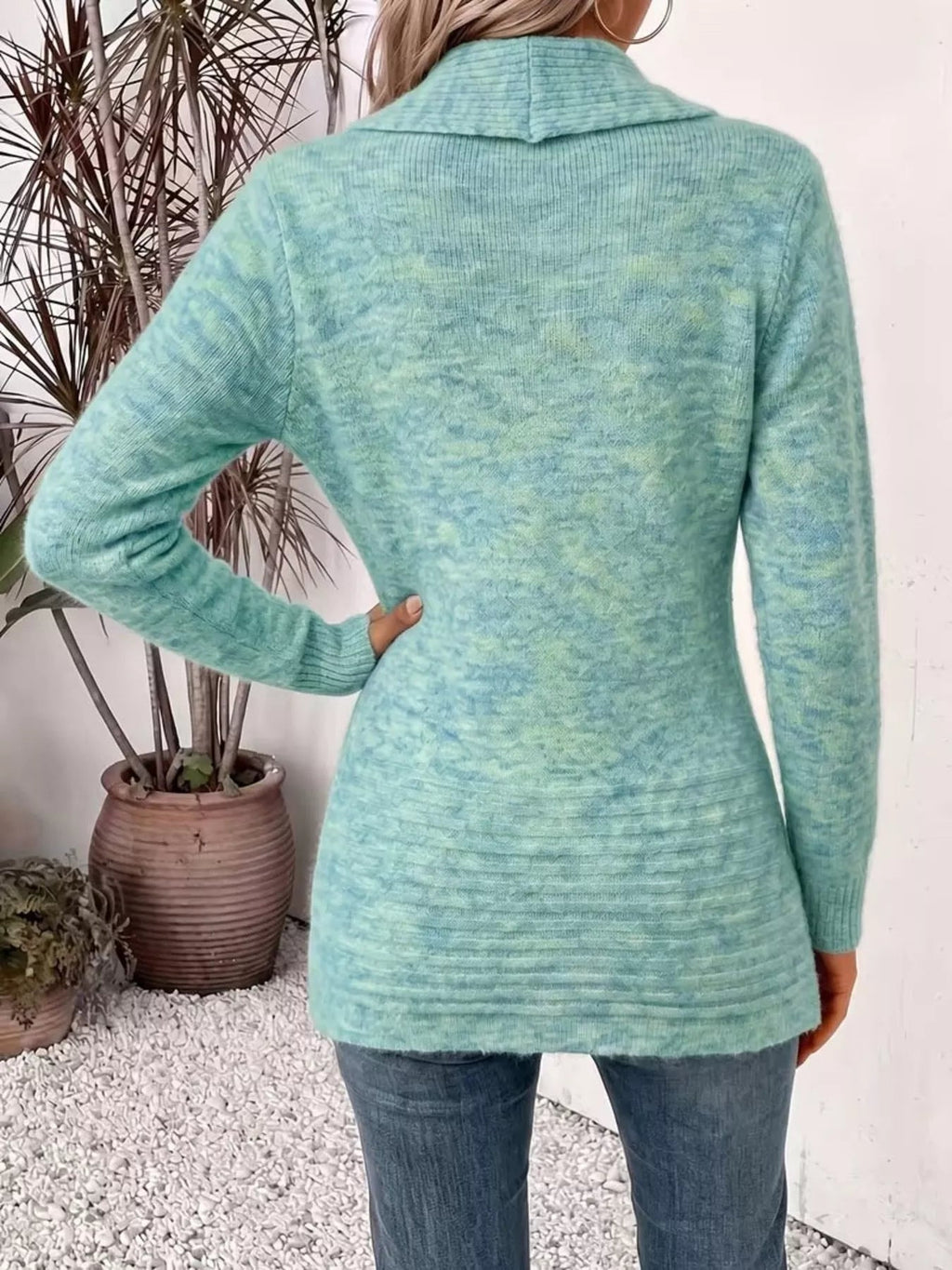 Full Size Open Front Long Sleeve Cardigan Plus Size - Dressed.