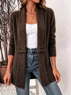 Full Size Open Front Long Sleeve Cardigan Plus Size - Dressed.