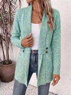 Full Size Open Front Long Sleeve Cardigan Plus Size - Dressed.