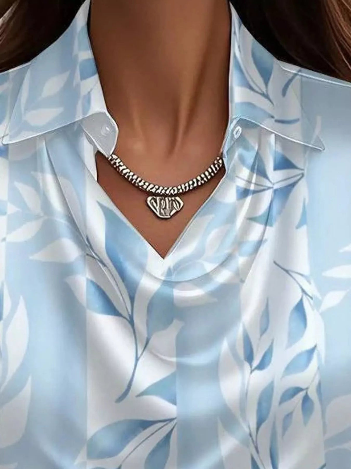 Full Size Satin Cowl Neck Blouse Plus Size - Dressed.